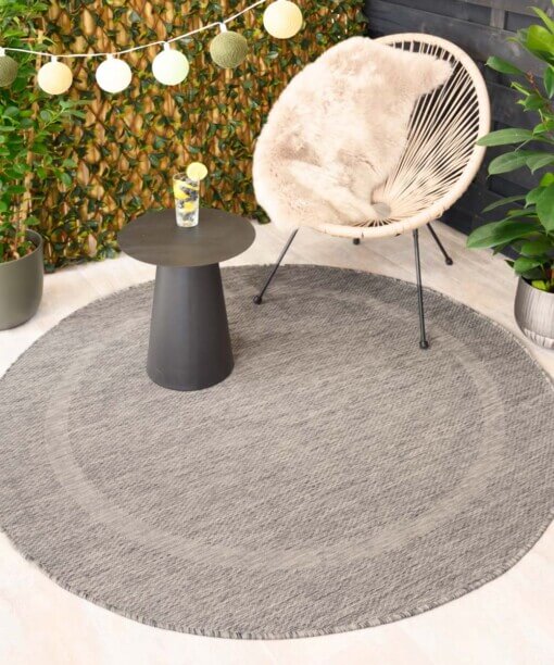 Tapis d'extérieur Rond - Sunset gris