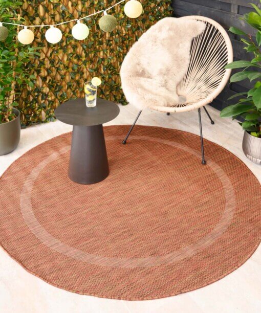 Tapis d'extérieur Rond - Sunset terracota