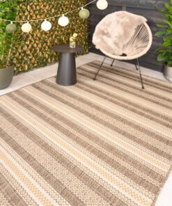 Tapis d'extérieur rayé - Coastal Path beige