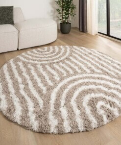 Tapis Rond scandinave - Cozy Arch beige