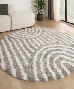 Tapis Rond scandinave - Cozy Arch gris clair