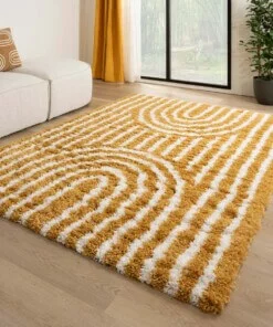 Tapis scandinave - Cozy Arch jaune Curry