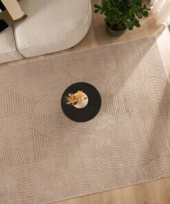 Tapis Carré scandinave - Contour Bend beige