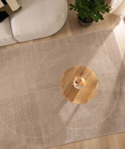 Tapis Carré scandinave - Contour Circle beige