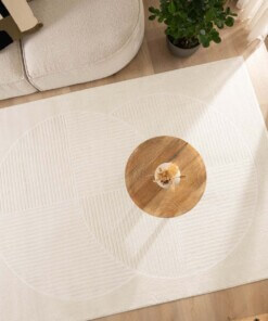 Tapis scandinave - Contour Circle Crème