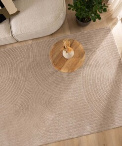 Tapis Carré scandinave - Contour Curve beige