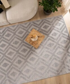 Tapis scandinave - Contour Diamond gris