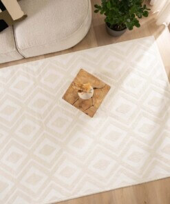 Tapis scandinave - Contour Diamond Crème