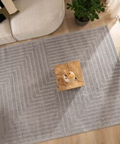 Tapis Carré scandinave - Contour Edge gris