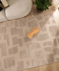 Tapis Carré scandinave - Contour Stone beige