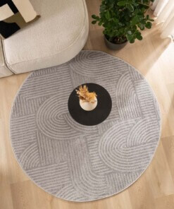 Tapis Rond scandinave - Contour Bend gris