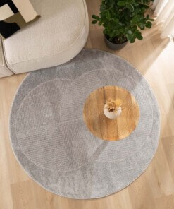 Tapis Rond scandinave - Contour Circle gris