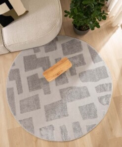 Tapis Rond scandinave - Contour Stone gris