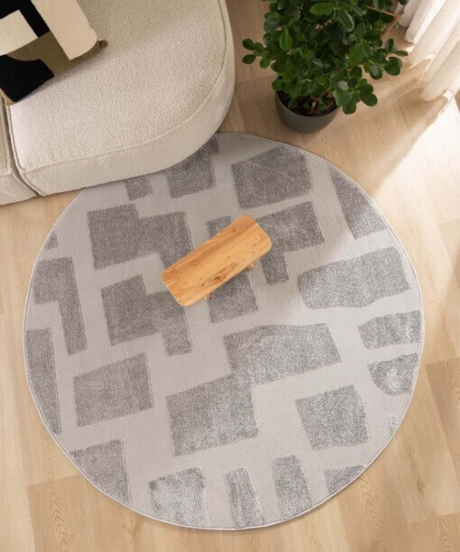 Tapis Rond scandinave - Contour Stone gris