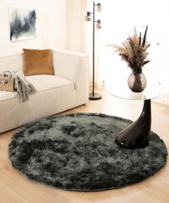 Tapis Shaggy Rond - Spark bleu