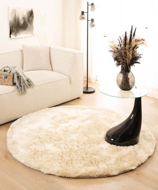 Tapis Shaggy Rond - Spark Crème