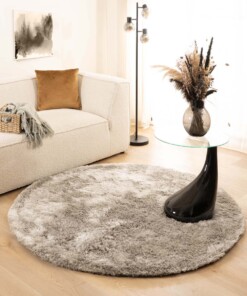 Tapis Shaggy Rond - Spark argent