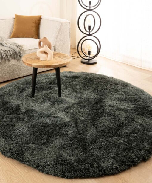 Tapis Shaggy Rond - Meadow bleu