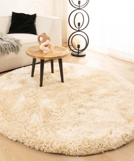 Tapis Shaggy Rond - Meadow Crème