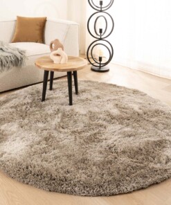 Tapis Shaggy Rond - Meadow gris