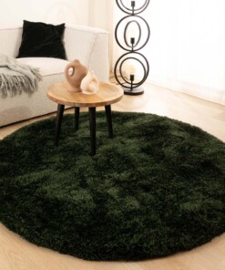 Tapis Shaggy Rond - Meadow vert émeraude