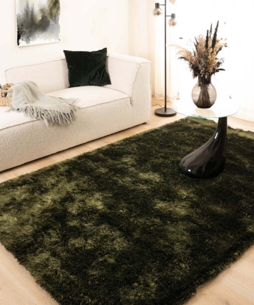 Tapis Shaggy - Spark vert olive