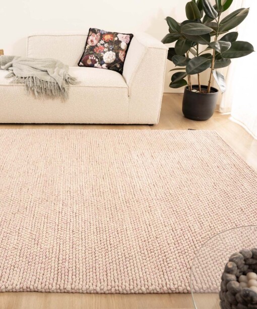 Tapis en laine - Fjell Crème/rose