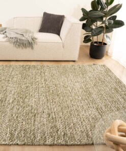 Tapis en laine - Hyssing vert olive