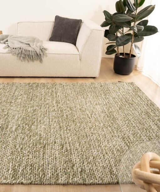 Tapis en laine - Hyssing vert olive