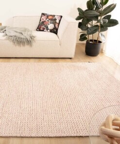 Tapis en laine - Hyssing Crème/rose