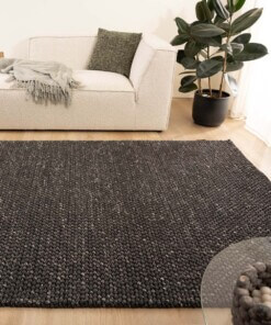 Tapis en laine - Løkke noir