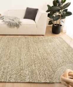 Tapis en laine - Vridning vert olive