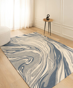 Tapis aspect marbre - Weave Marble gris/bleu