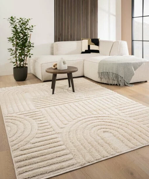 Tapis scandinave - Arc Bend Crème