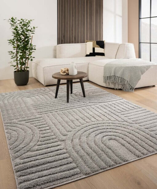 Tapis scandinave - Arc Bend gris clair