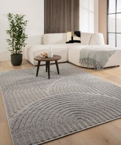 Tapis scandinave - Arc Curve gris clair