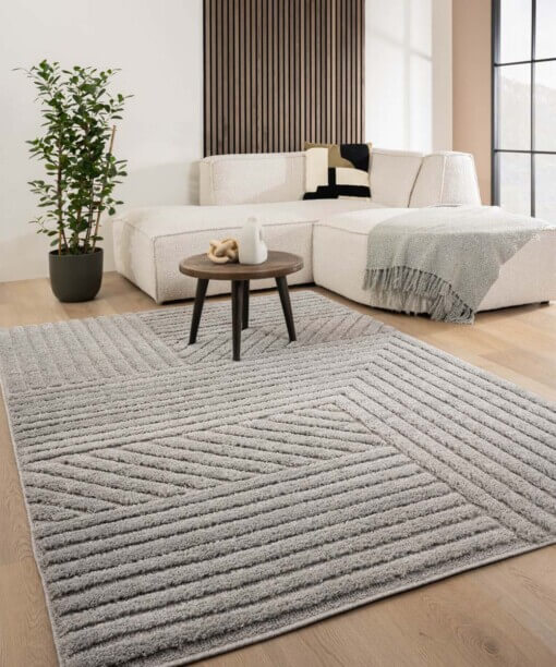 Tapis scandinave - Arc Edge gris clair