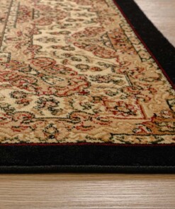 Tapis persan - Mirage Rustic noir/beige - close up