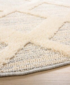 Tapis scandinave Rond - Fjord Dvale Crème/gris - close up