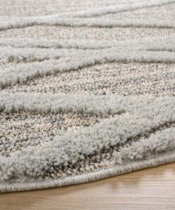 Tapis scandinave Rond - Fjord Drom gris - close up