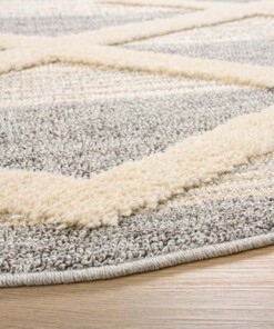 Tapis scandinave Rond - Fjord Farger gris/Crème - close up