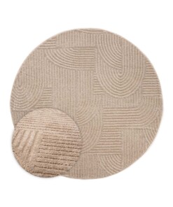 Tapis Rond scandinave - Contour Bend beige - overzicht