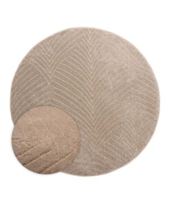 Tapis Rond scandinave - Contour Leaf beige - overzicht