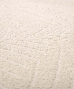 Tapis Rond scandinave - Contour Leaf Crème - close up