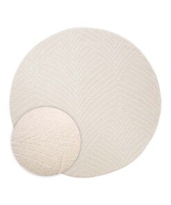 Tapis Rond scandinave - Contour Leaf Crème - overzicht