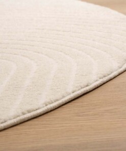 Tapis Rond scandinave - Contour Bend Crème - close up