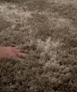 Tapis Shaggy Rond - Meadow gris - close up