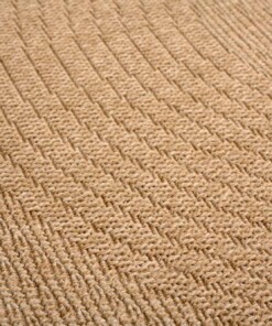 Tapis d'extérieur Rond aspect jute - Sunset Spirit beige/blanc - close up