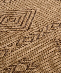 Tapis d'extérieur aspect jute - bohème Bliss beige/marron - close up