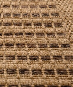 Tapis d'extérieur aspect jute - bohème Stripe beige/marron - close up